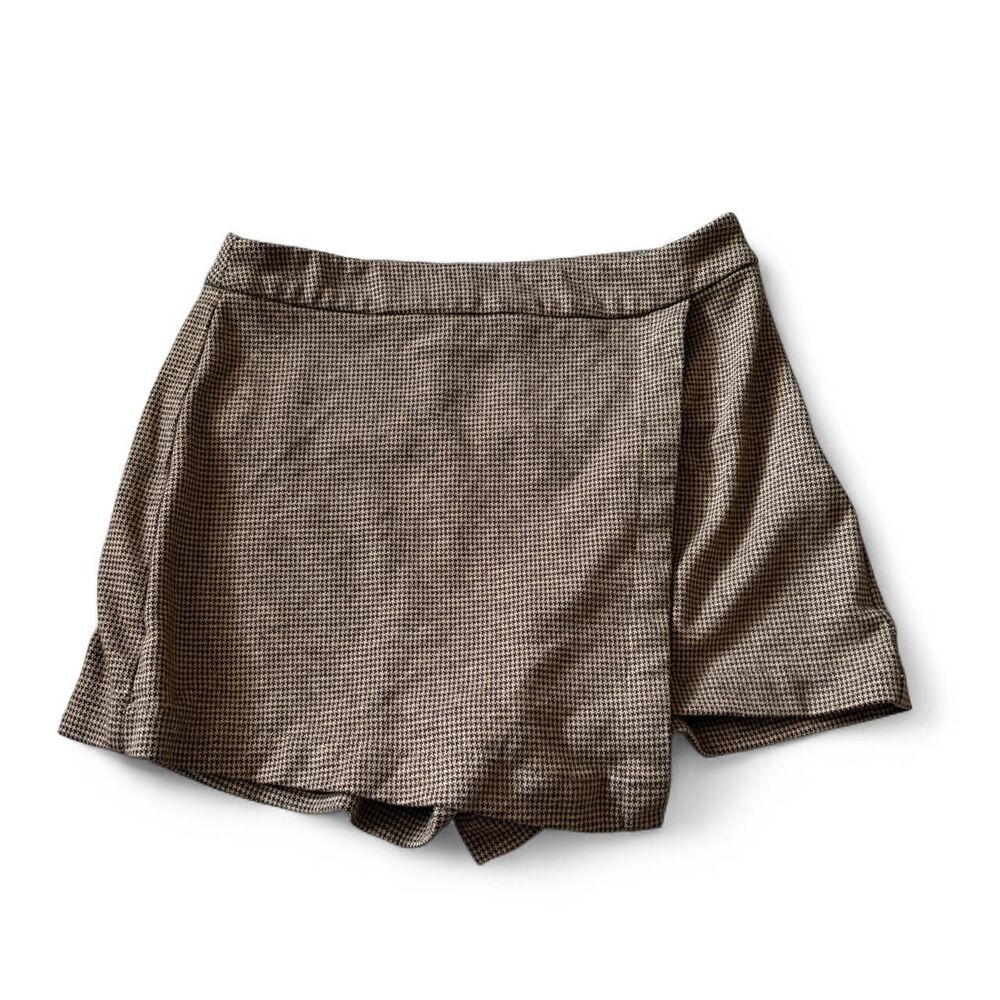 Sage the Label Houndstooth Plaid Mini Skort Size‎ S Cottagecore Skirt Shorts